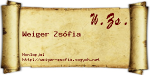 Weiger Zsófia névjegykártya